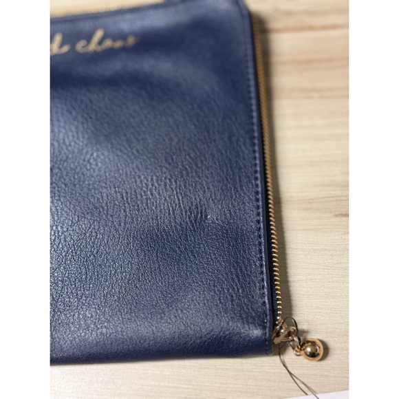 NWT LC Lauren Conrad Contemporary Wired Wristlet Blue Faux Leather - Picture 5 of 10